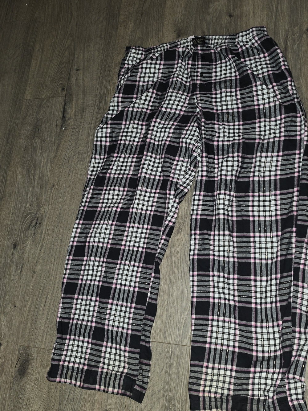 Victoria's Secret Black, White & Pink Plaid Pajama Pants